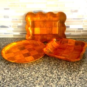 Winco Vintage Woven Wood Serving Platters - 3-Piece Set!